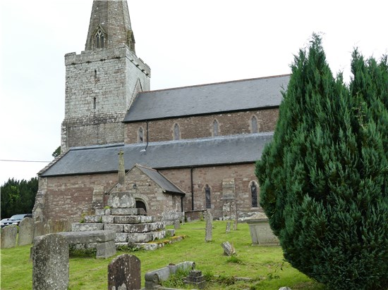 View of west side of church