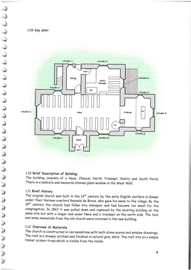 St George's Church Reynoldston plan