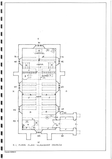 Llananno Church floor plan