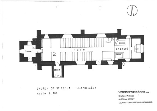 Llandegley Church floor plan