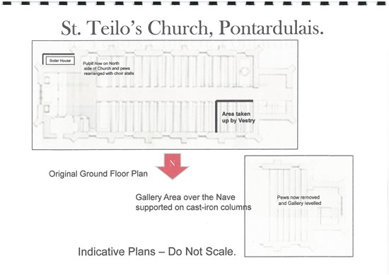 St Teilo's church Llandeilo Talybont plan
