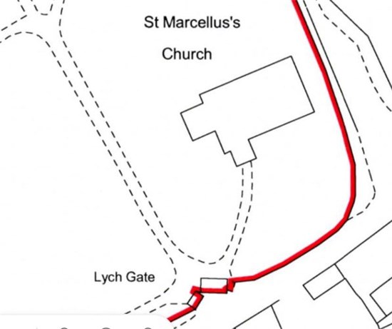 Plan of St Marcella from land registry doc